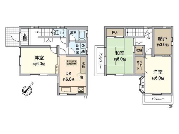 八王子市元八王子町2丁目 戸建 間取図(平面図)