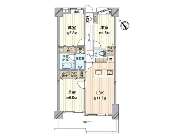 ライオンズガーデン西八王子 間取図(平面図)
