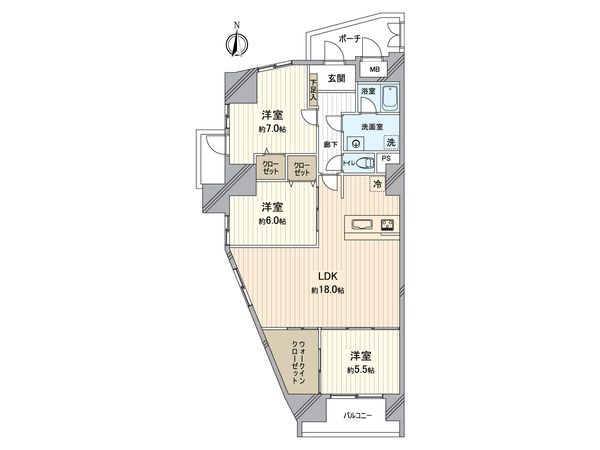 朝日八王子マンション 間取図(平面図)