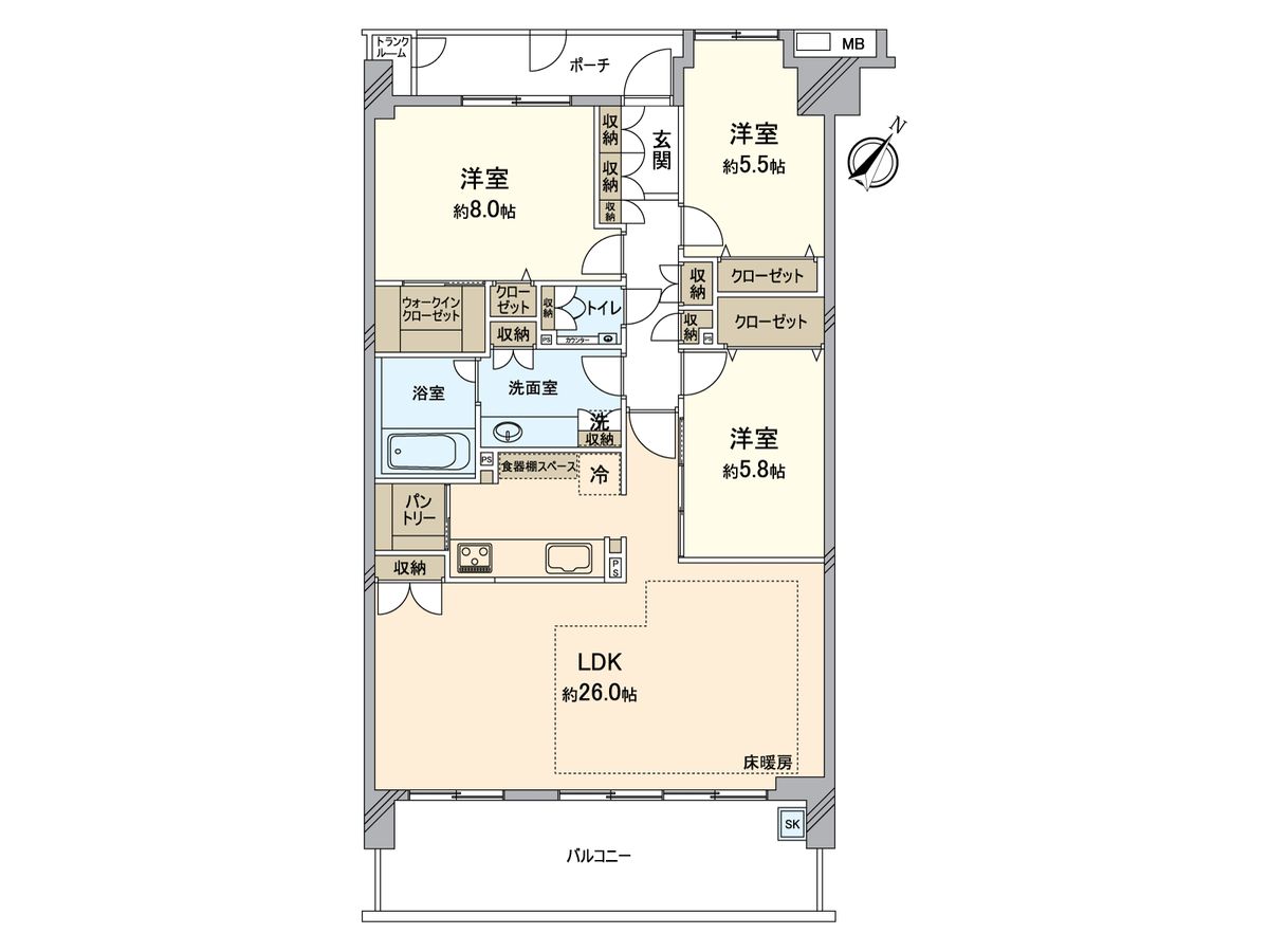 パークフィーネ南大沢 3番館 間取図(平面図) 間取図(平面図)