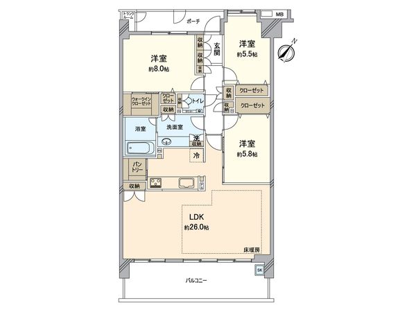 パークフィーネ南大沢 3番館 間取図(平面図)
