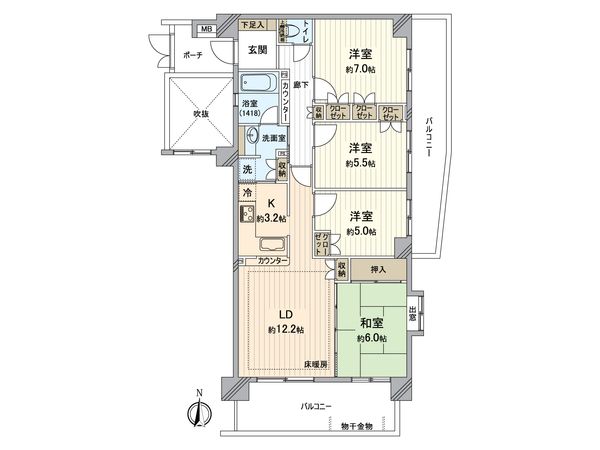 コスモ八王子ロイヤルフォルム 間取図(平面図)