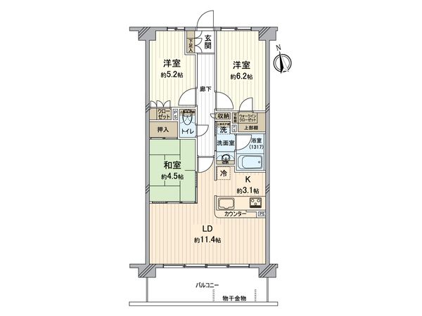サンクレイドル日野 間取図(平面図)