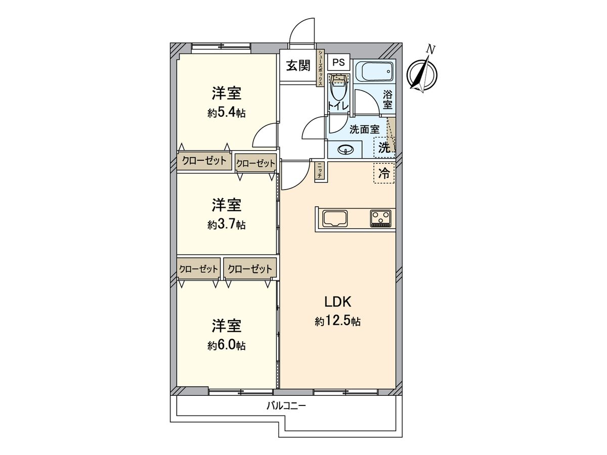 京王めじろ台マンション 間取図(平面図) 間取図(平面図)