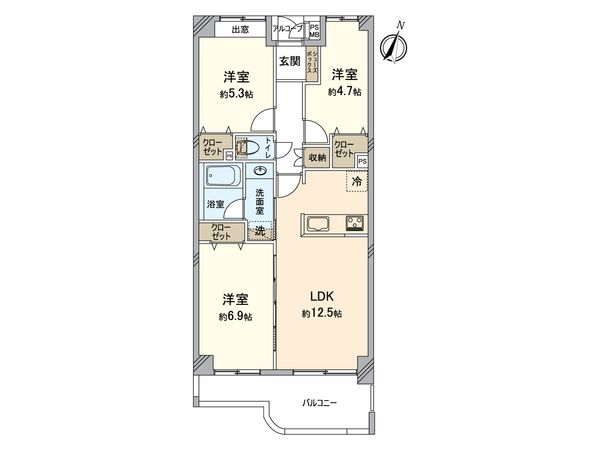 ライオンズマンション南大沢 間取図(平面図) ライオンズマンション南大沢 間取図(平面図)