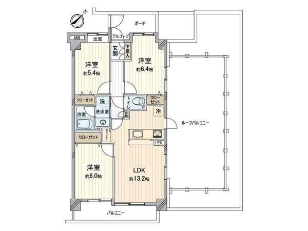 グリーンコーポ多摩ニュータウン南大沢 間取図(平面図)