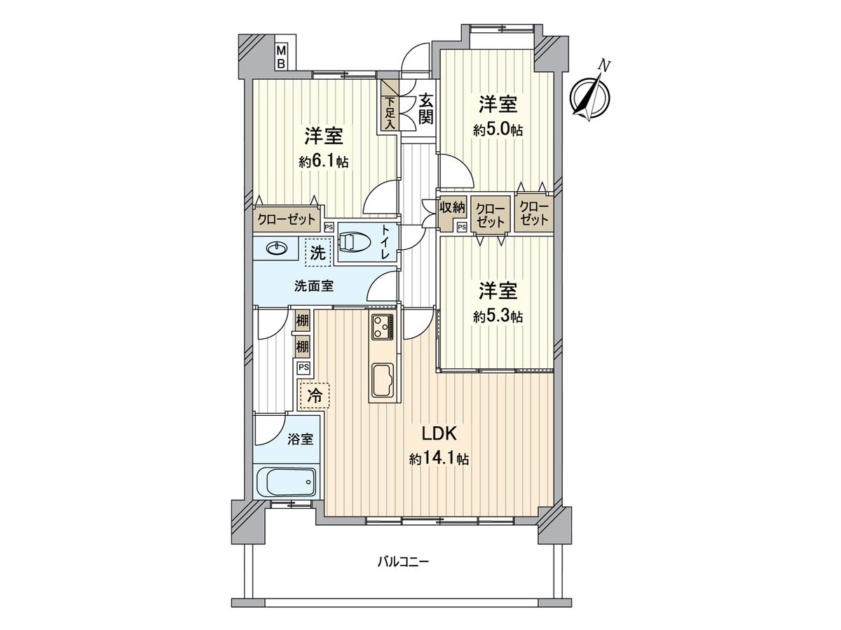 ライオンズグローベルスめじろ台 間取図(平面図) 間取図(平面図)