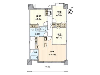 ライオンズグローベルスめじろ台 間取図(平面図)