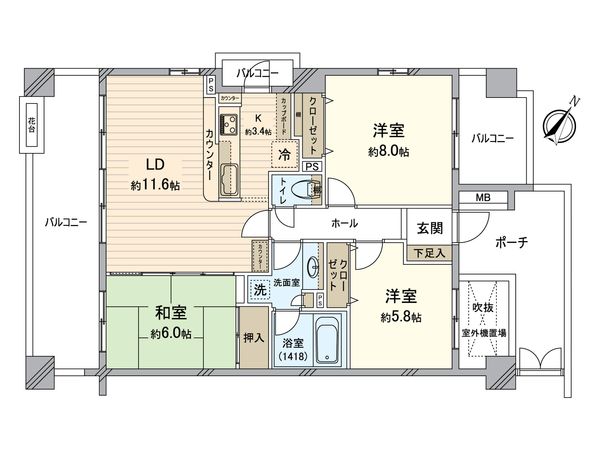 レクセルプラッツァめじろ台 間取図(平面図) レクセルプラッツァめじろ台 間取図(平面図)