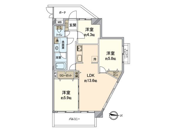 コートプラザ八王子 間取図(平面図) 間取図(平面図)