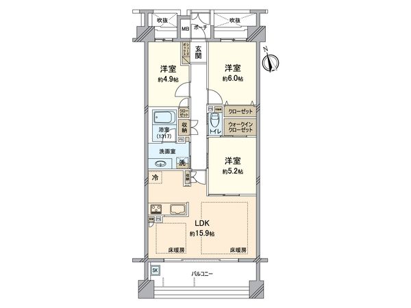 エフヴェール・ヒルズソルコート 間取図(平面図)
