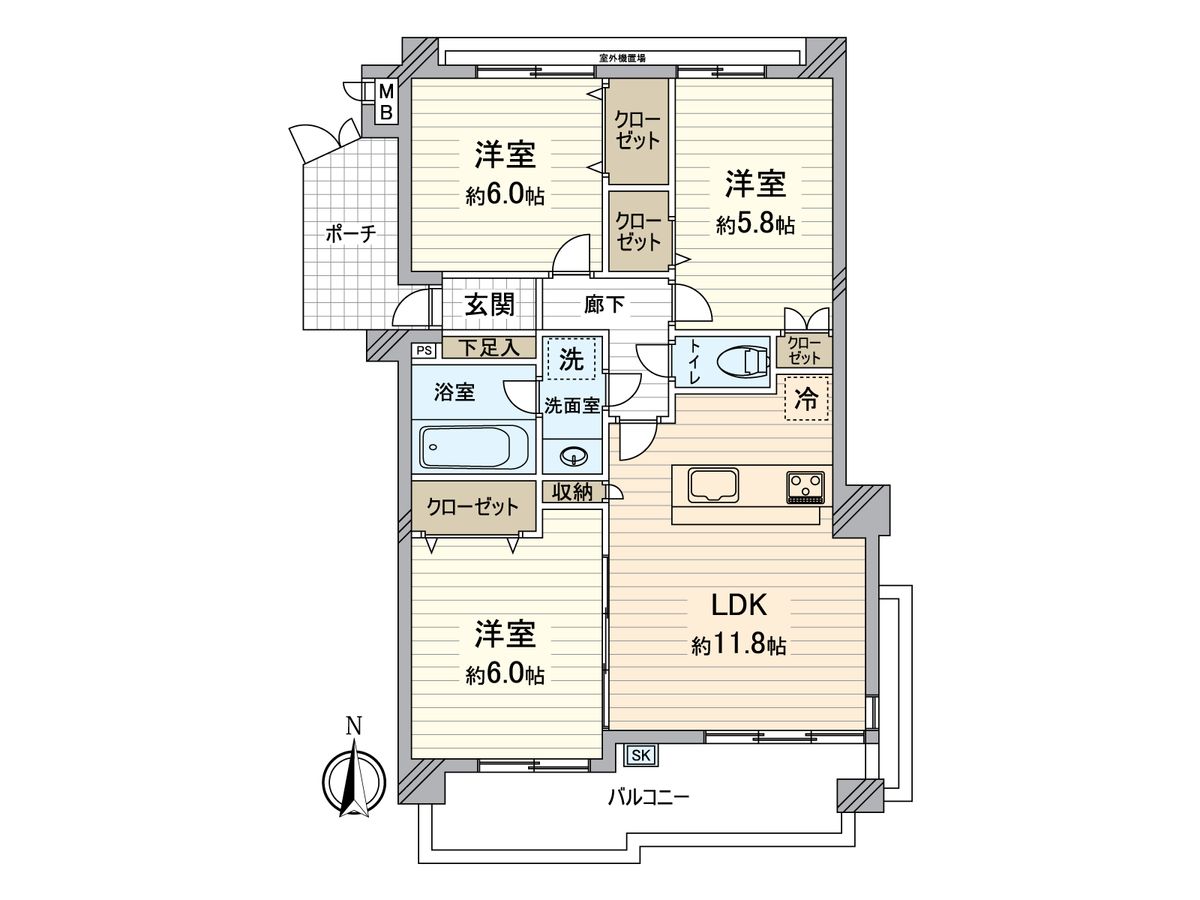 ドラゴンマンション多摩学園都市伍番館 間取図(平面図) 間取図(平面図)
