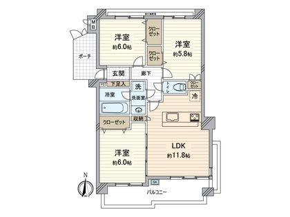 ドラゴンマンション多摩学園都市伍番館 間取図(平面図)