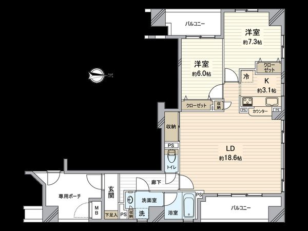リッツタワー八王子 間取図(平面図)
