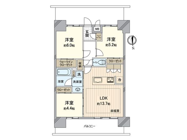 ミオカステーロ八王子Ⅱ 間取図(平面図) ミオカステーロ八王子Ⅱ 間取図(平面図)
