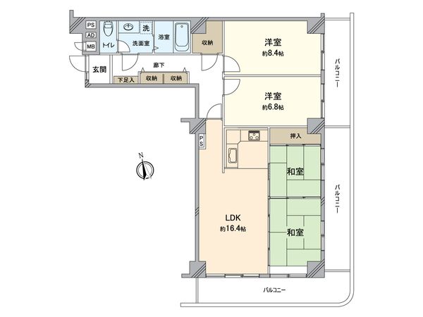 フジタ八王子マンション 間取図(平面図)