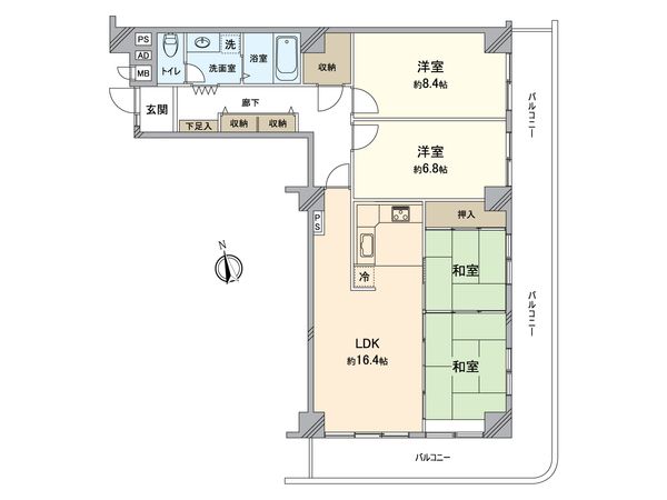 フジタ八王子マンション 間取図(平面図) フジタ八王子マンション 間取図(平面図)