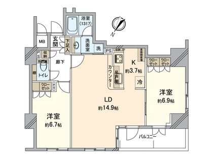 サンパレス西八王子 間取図(平面図)