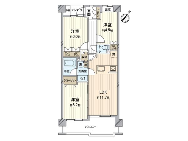 アンビシャスパーク京王堀之内 間取図(平面図) 間取図(平面図)