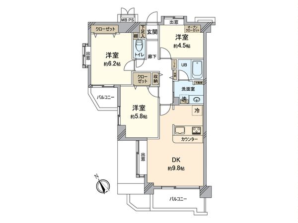 クリオ北野壱番館 間取図(平面図)