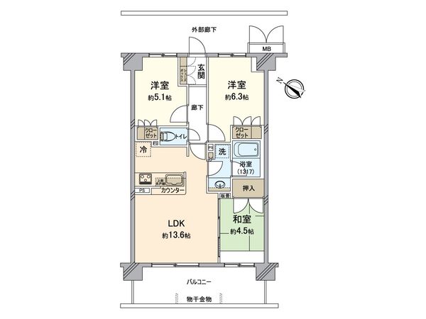 カサーレ西八王子 間取図(平面図) カサーレ西八王子 間取図(平面図)