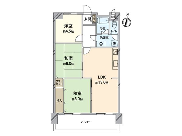 京王北野マンション 間取図(平面図)