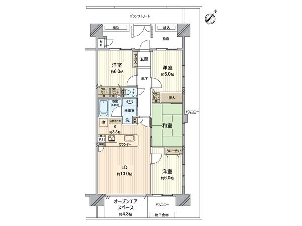 グランシティレイディアントアクアヴィータ 間取図(平面図) 間取図(平面図)