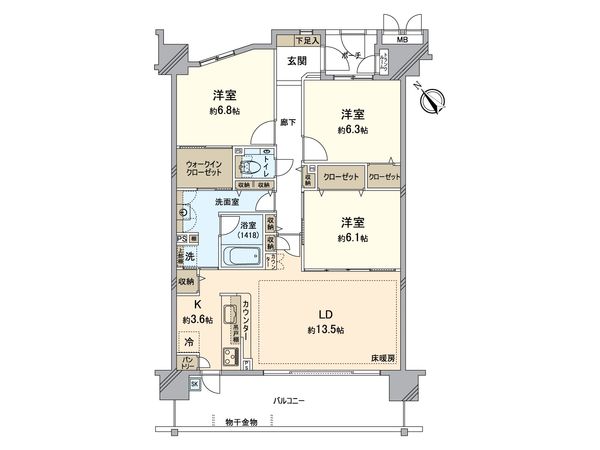 リーデンススクエア南大沢 間取図(平面図)