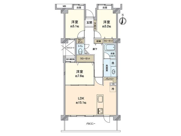 ロイヤルステージ北野 間取図(平面図)