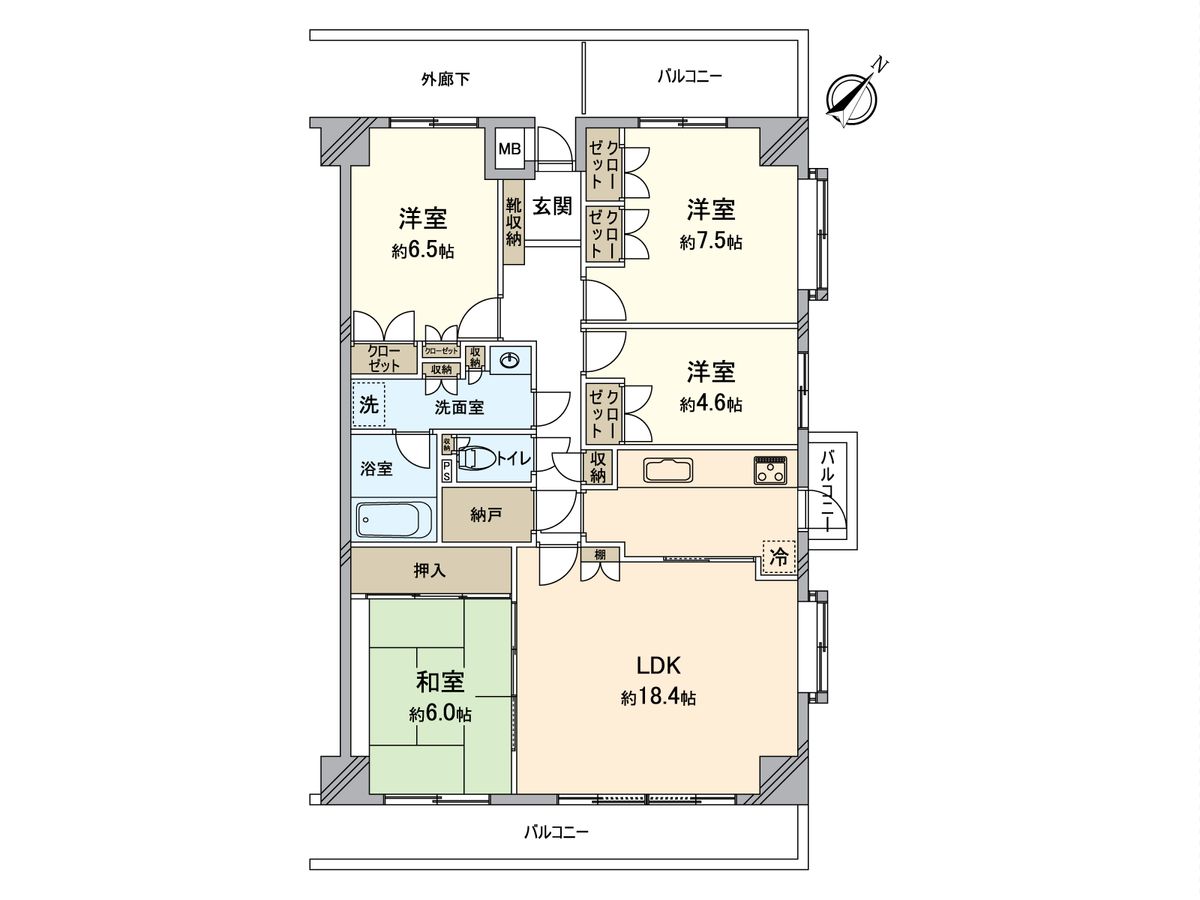 八王子北野台パークホームズ 間取図(平面図) 間取図(平面図)