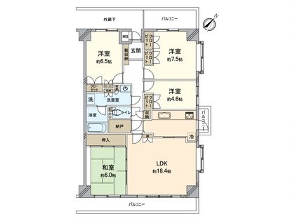 八王子北野台パークホームズ 間取図(平面図)