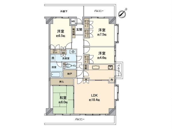 八王子北野台パークホームズ 間取図(平面図) 八王子北野台パークホームズ 間取図(平面図)
