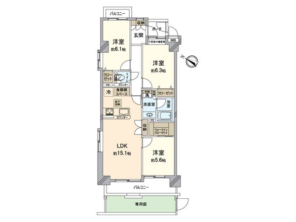 グリーンコーポ多摩ニュータウン南大沢 間取図(平面図) グリーンコーポ多摩ニュータウン南大沢 間取図(平面図)