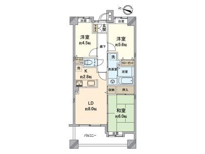 ライオンズガーデン京王南大沢 間取図(平面図)
