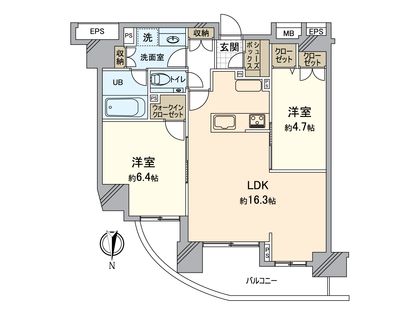クリオレジダンス八王子ザ・マークス 間取図(平面図)
