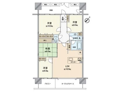 グランシティレイディアントアクアヴィータ 間取図(平面図)