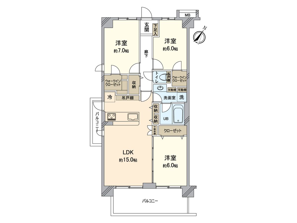 エグザガーデン アクア館 間取図(平面図) 間取図(平面図)
