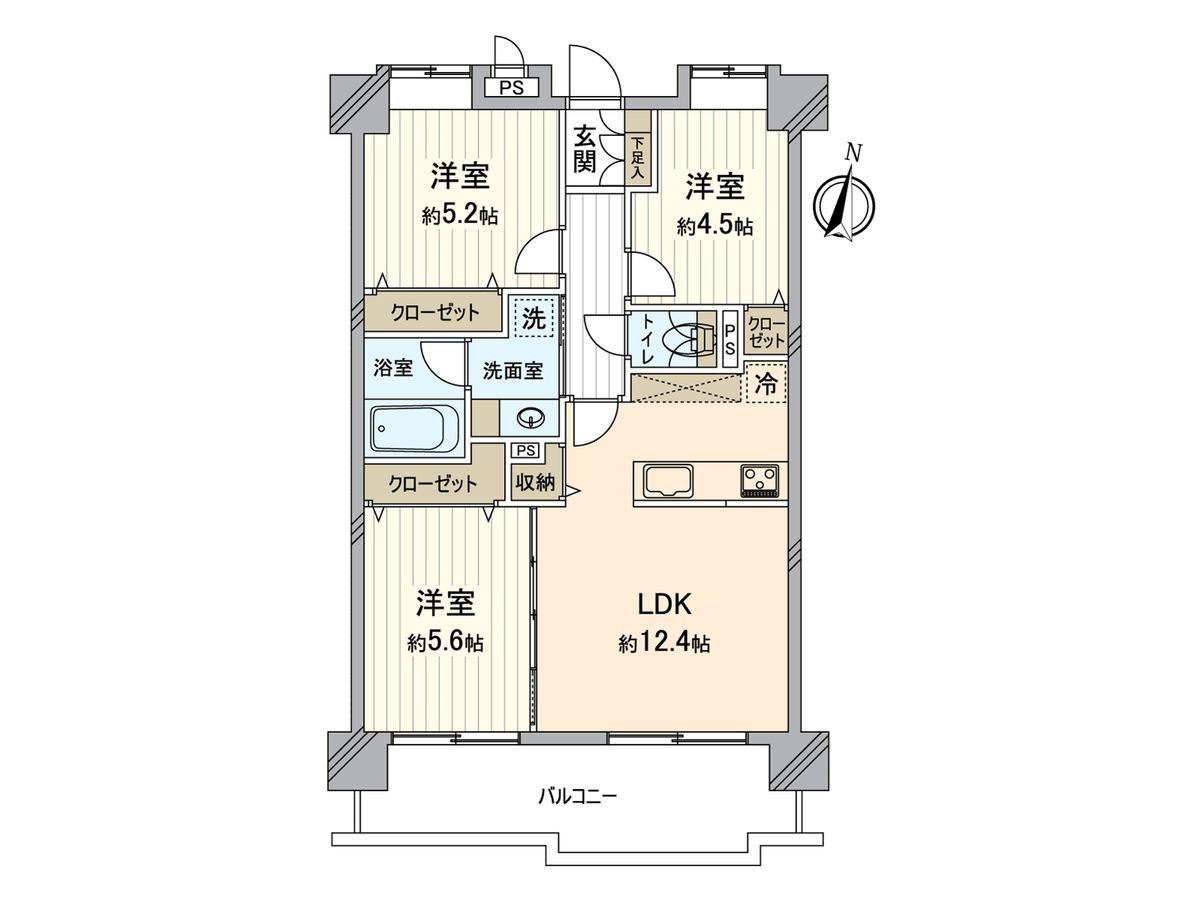 ライオンズガーデン京王堀之内 間取図(平面図) 間取図(平面図)