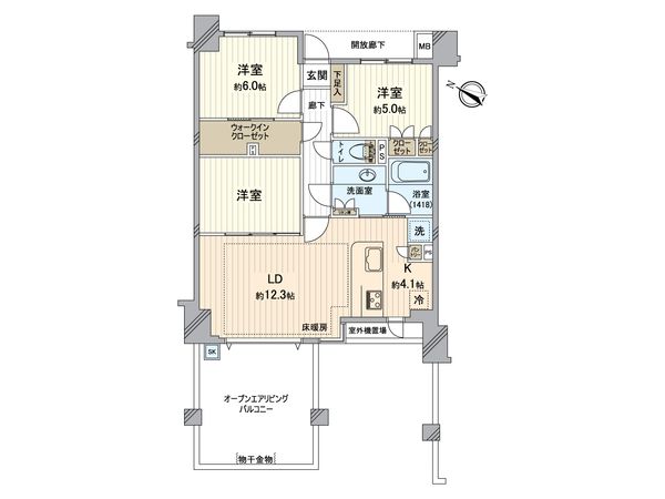 ヴェレーナ京王堀之内 間取図(平面図)