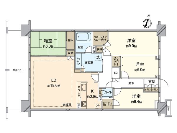 レーベンリヴァーレ南大沢 間取図(平面図) 間取図(平面図)