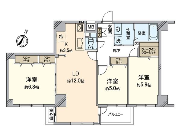 ルピナス日野壱番館 間取図(平面図) 間取図(平面図)