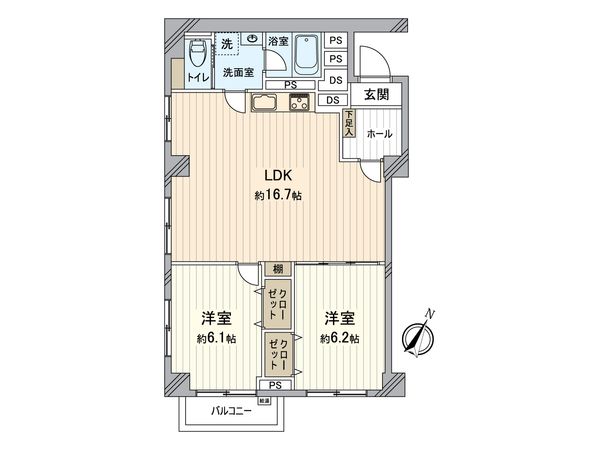 西八王子ハイツ 間取図(平面図) 間取図(平面図)