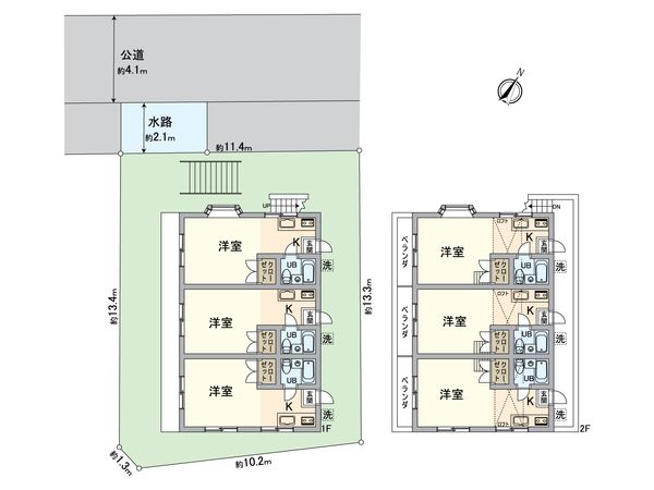 八王子市長沼町 アパート 間取図(平面図)