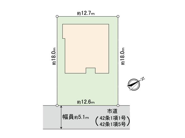 府中市四谷1丁目 古家付土地 区画図 府中市四谷1丁目 古家付土地 区画図