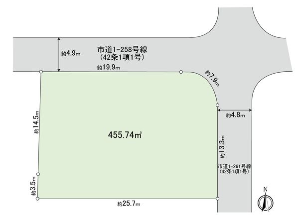 多摩市桜ヶ丘2丁目 古家付土地 区画図 区画図