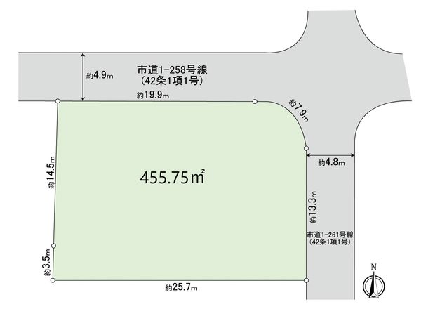 多摩市桜ヶ丘2丁目 古家付土地 区画図 多摩市桜ヶ丘2丁目 古家付土地 区画図