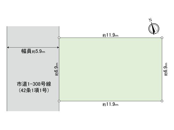 多摩市関戸6丁目 古家付土地 区画図 多摩市関戸6丁目 古家付土地 区画図