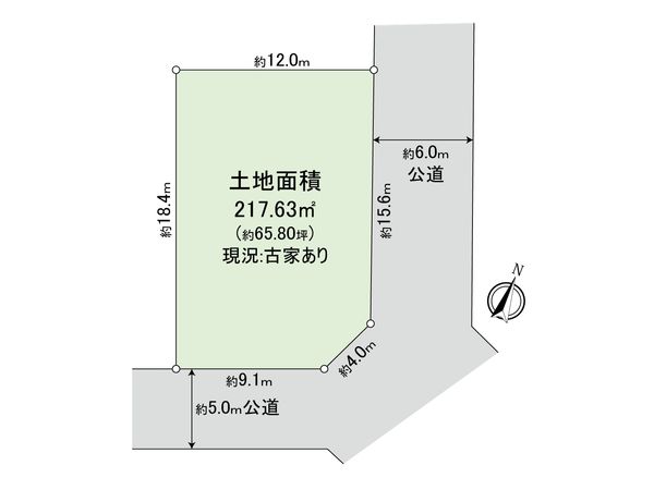 八王子市南陽台3丁目 古家付土地 区画図