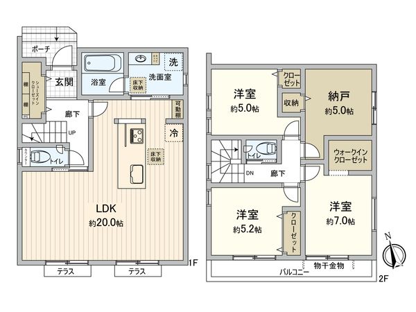 多摩市和田 新築戸建1号棟 間取図(平面図)