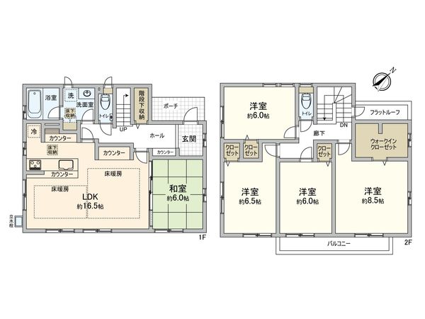 八王子市堀之内 戸建 間取図(平面図)